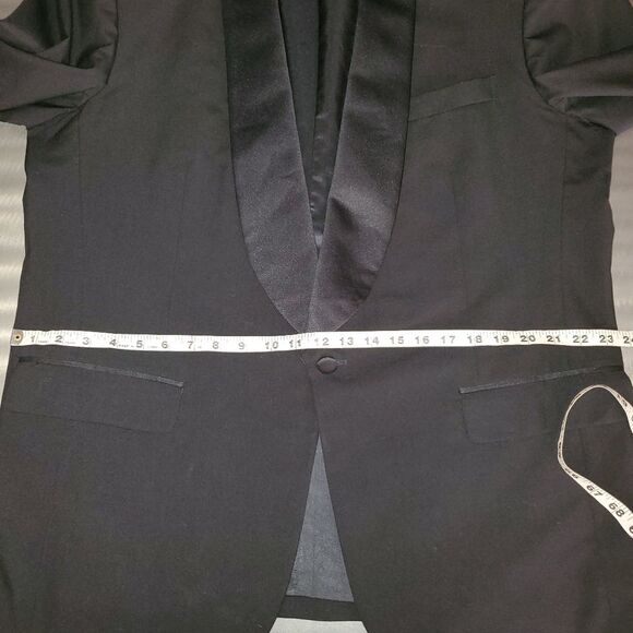 Pierre Balmain Wool Tuxedo Jacket Black Suiting Blazer Satin Shawl Collar 44R - Picture 14 of 16
